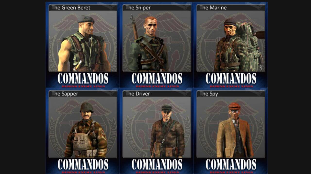 Các nhân vật trong Comandos 01