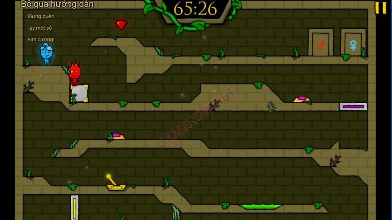 Trong game hai người chơi sẽ điều khiển Fireboy và WaterGirl