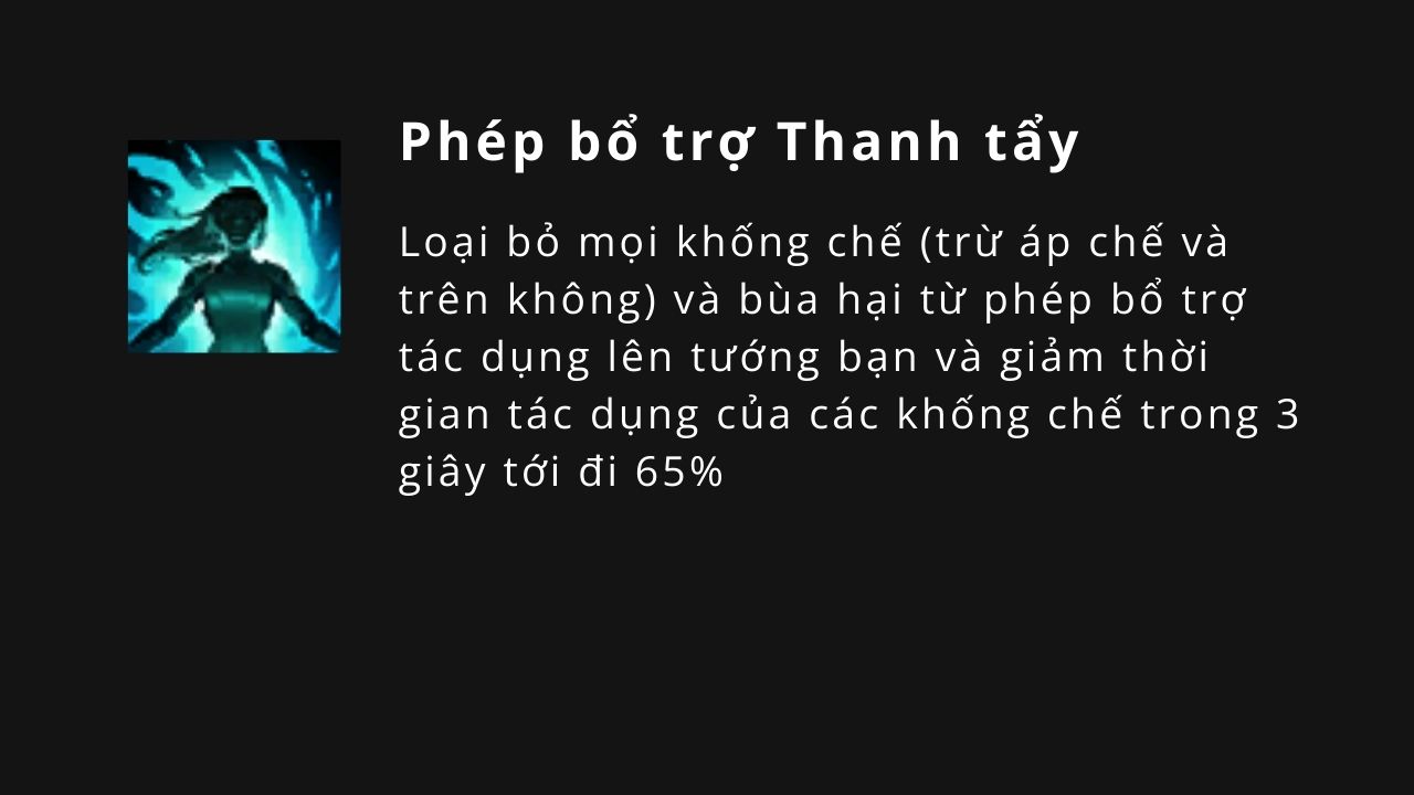 Thanh tẩy giúp xóa bỏ hiệu ứng trên người