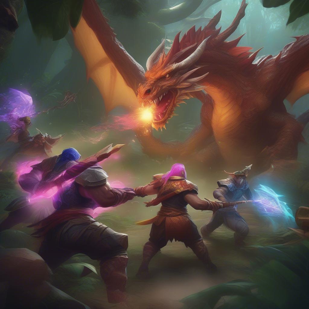 Hiệu ứng bùa rồng trong game tăng cường sức mạnh toàn đội khi tiêu diệt rồng
