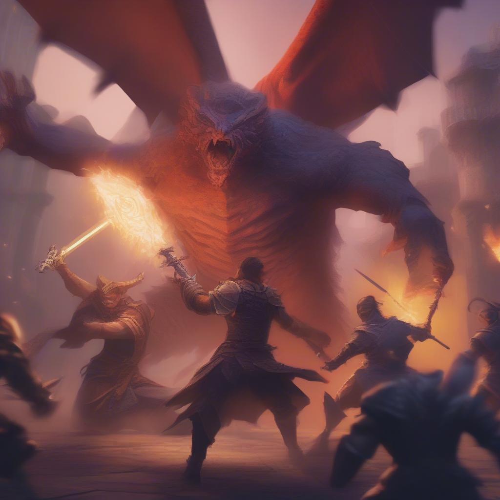 Nhân vật tự động chiến đấu khi treo máy trong RPG