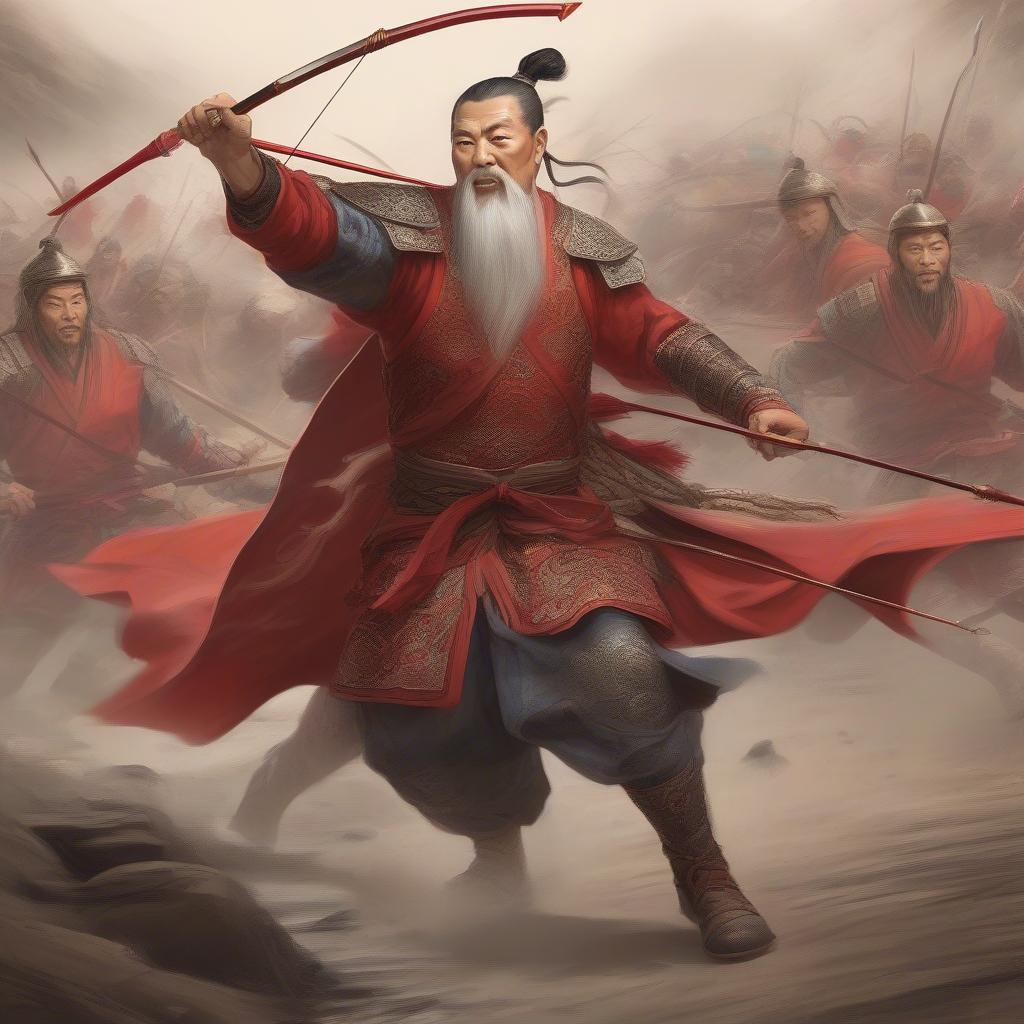 Hoàng Trung xông trận dũng mãnh, thể hiện tinh thần bất khuất của một lão tướng lừng danh Tam Quốc