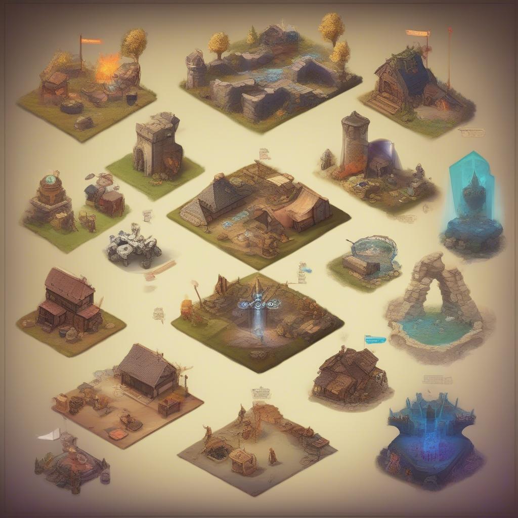 Minh họa In Game trong các thể loại game khác nhau như nhập vai, chiến thuật, mô phỏng