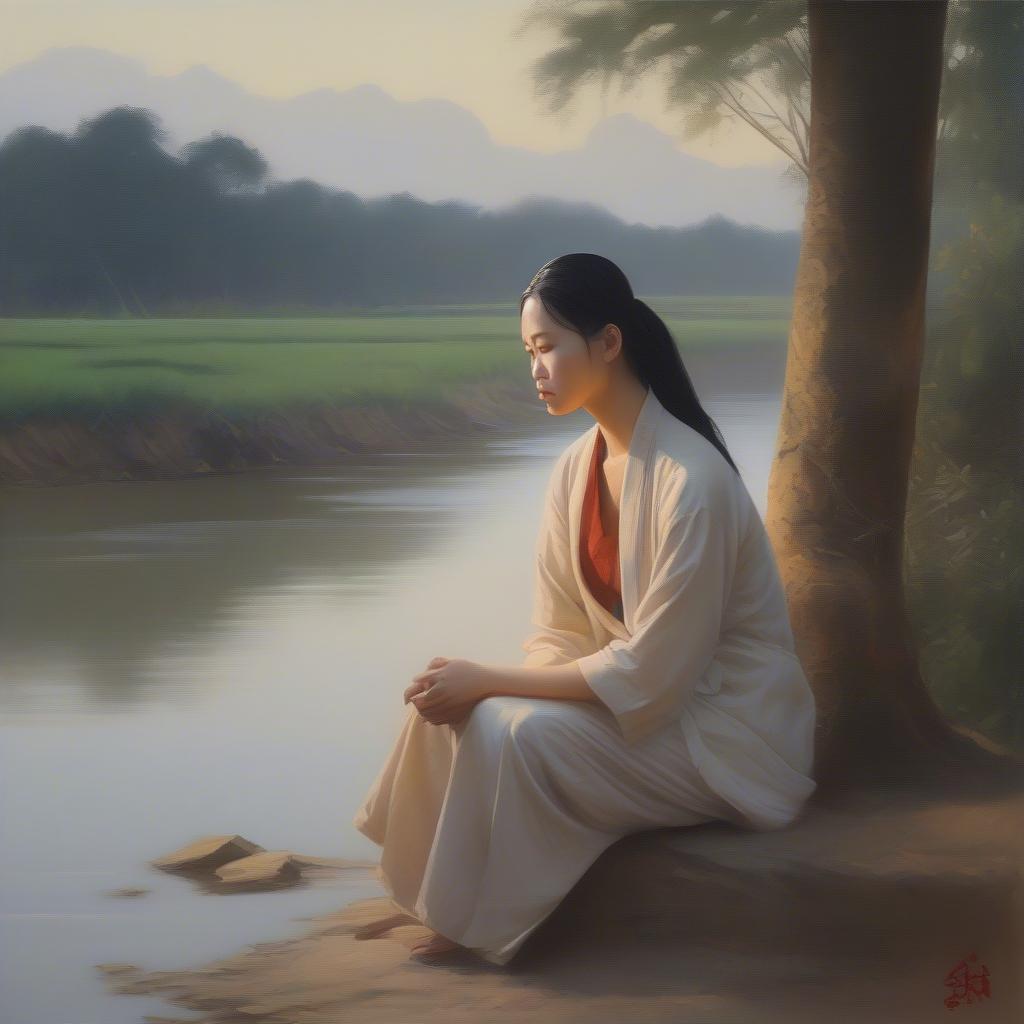 dai-kieu-ngoi-tram-tu-ben-bo-song-trong-mot-buoi-chieu-ta