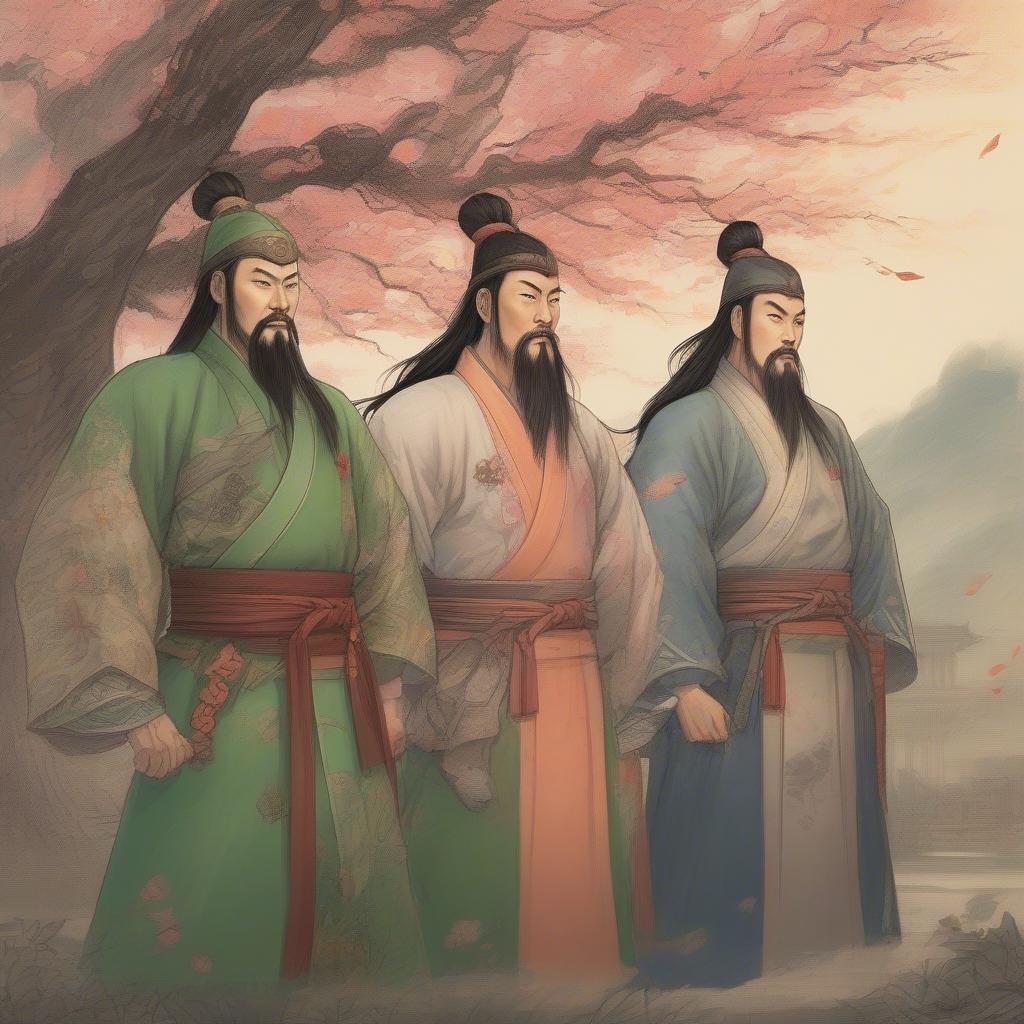 lưu bị quan vũ trương phi kết nghĩa vườn đào