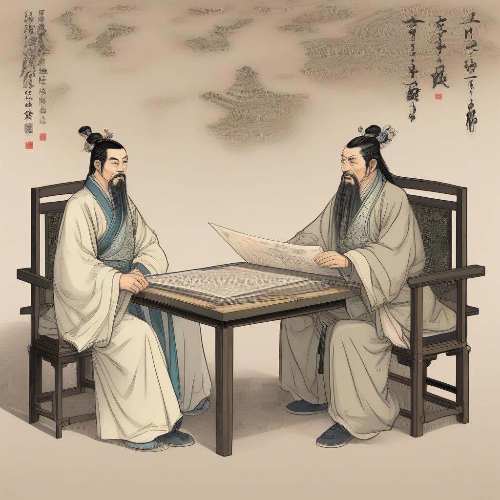 lưu bị thảo luận chiến lược cùng gia cát lượng thể hiện tầm quan trọng của tri thức