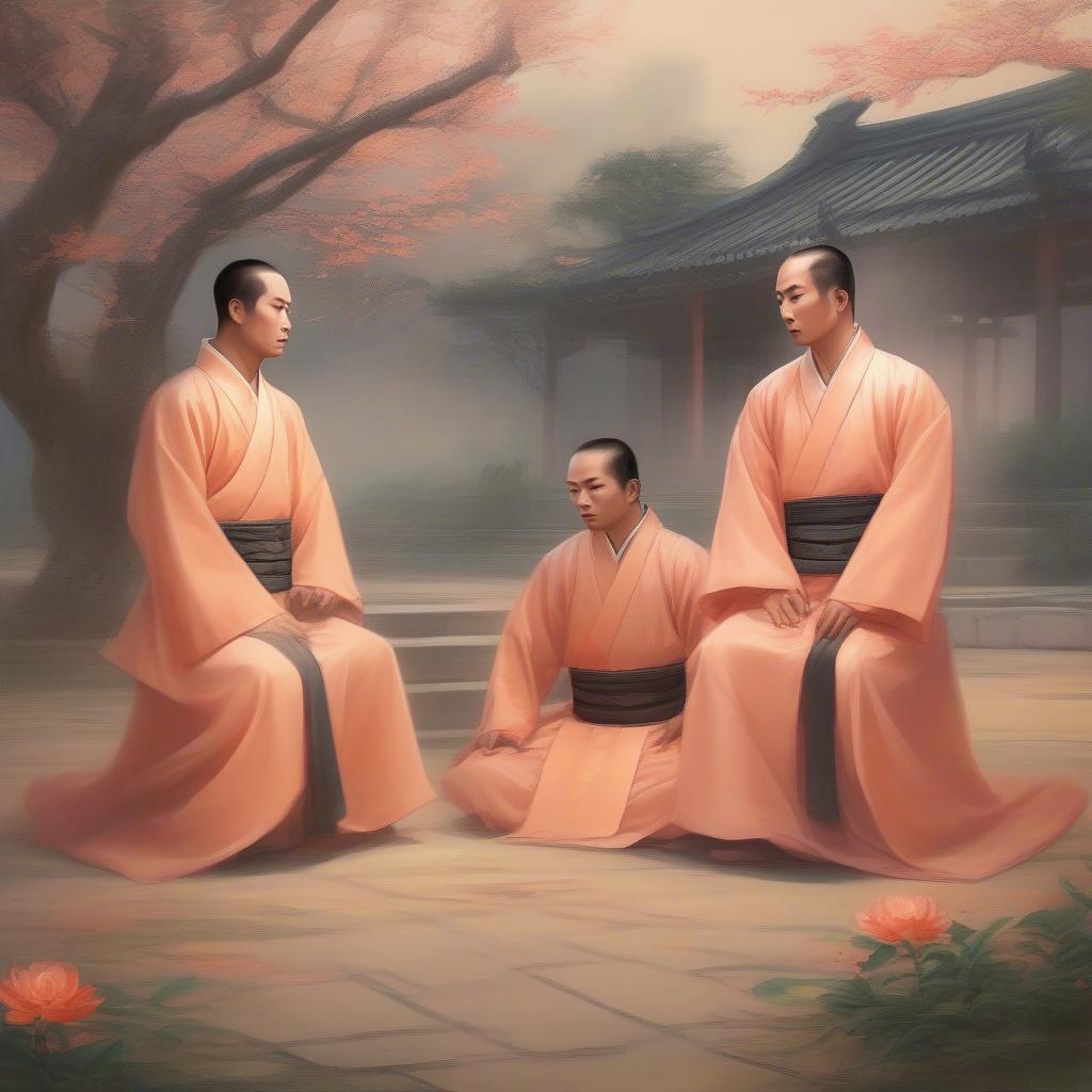 ba anh em lưu bị quan công trương phi kết nghĩa vườn đào