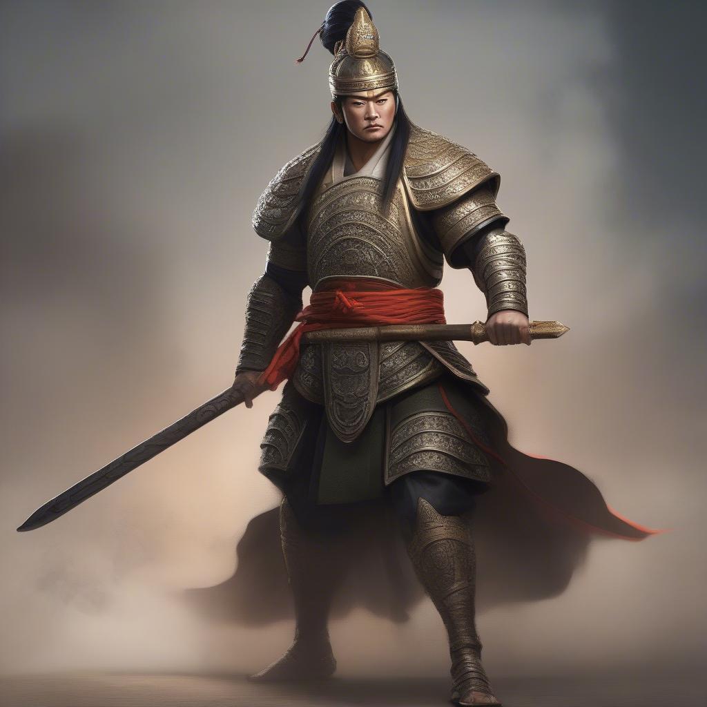 trương phi võ sĩ dũng mãnh với cây trường thương