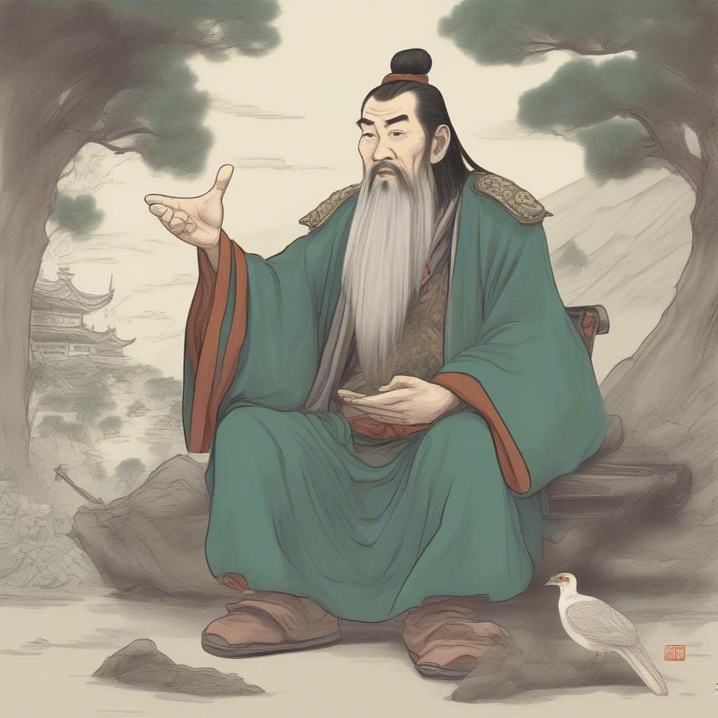 Tư Mã Huy, một ẩn sĩ uyên bác, đưa ra lời khuyên thầm lặng về thời cuộc và nhân tài cho Lưu Bị