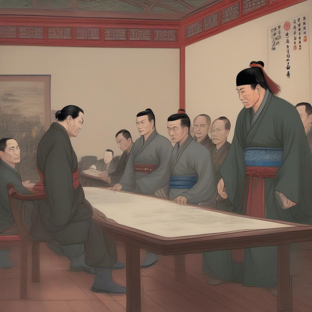 van-sinh-trung-thành-với-lưu-biểu-trong-một-cuộc-họp-quân-sự